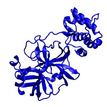 Structure preview of Folding@home molecular dynamics simulations of Diamond Light Source / XChem X-ray structures of small molecule inhibitors of the SARS-CoV-2 main protease from the COVID Moonshot; project 13433, run 100