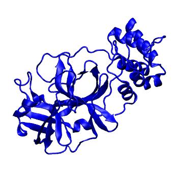 Structure preview of Folding@home molecular dynamics simulations of Diamond Light Source / XChem X-ray structures of small molecule inhibitors of the SARS-CoV-2 main protease from the COVID Moonshot; project 13433, run 153