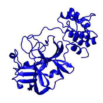 Structure preview of Folding@home molecular dynamics simulations of Diamond Light Source / XChem X-ray structures of small molecule inhibitors of the SARS-CoV-2 main protease from the COVID Moonshot; project 13433, run 265