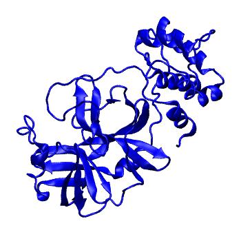 Structure preview of Folding@home molecular dynamics simulations of Diamond Light Source / XChem X-ray structures of small molecule inhibitors of the SARS-CoV-2 main protease from the COVID Moonshot; project 13433, run 276