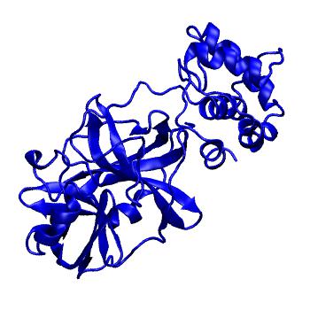 Structure preview of Folding@home molecular dynamics simulations of Diamond Light Source / XChem X-ray structures of small molecule inhibitors of the SARS-CoV-2 main protease from the COVID Moonshot; project 13433, run 351