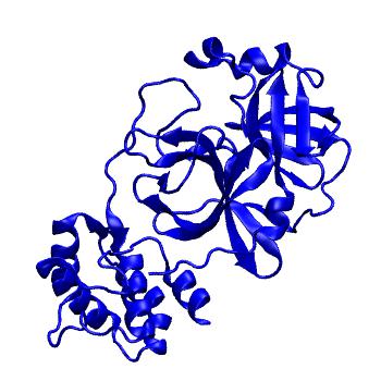 Structure preview of Folding@home molecular dynamics simulations of Diamond Light Source / XChem X-ray structures of small molecule inhibitors of the SARS-CoV-2 main protease from the COVID Moonshot; project 13433, run 353