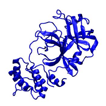 Structure preview of Folding@home molecular dynamics simulations of Diamond Light Source / XChem X-ray structures of small molecule inhibitors of the SARS-CoV-2 main protease from the COVID Moonshot; project 13432, run 104