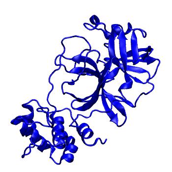 Structure preview of Folding@home molecular dynamics simulations of Diamond Light Source / XChem X-ray structures of small molecule inhibitors of the SARS-CoV-2 main protease from the COVID Moonshot; project 13432, run 105