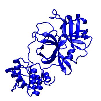 Structure preview of Folding@home molecular dynamics simulations of Diamond Light Source / XChem X-ray structures of small molecule inhibitors of the SARS-CoV-2 main protease from the COVID Moonshot; project 13432, run 125
