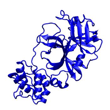 Structure preview of Folding@home molecular dynamics simulations of Diamond Light Source / XChem X-ray structures of small molecule inhibitors of the SARS-CoV-2 main protease from the COVID Moonshot; project 13432, run 140