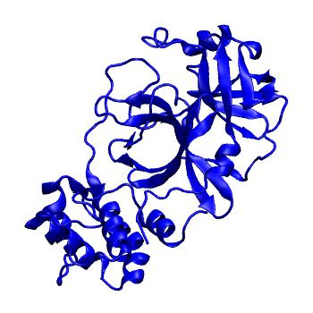 Structure preview of Folding@home molecular dynamics simulations of Diamond Light Source / XChem X-ray structures of small molecule inhibitors of the SARS-CoV-2 main protease from the COVID Moonshot; project 13432, run 254