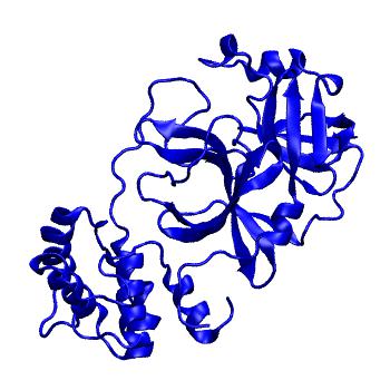 Structure preview of Folding@home molecular dynamics simulations of Diamond Light Source / XChem X-ray structures of small molecule inhibitors of the SARS-CoV-2 main protease from the COVID Moonshot; project 13432, run 311