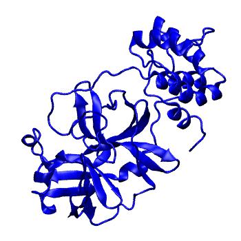 Structure preview of Folding@home molecular dynamics simulations of Diamond Light Source / XChem X-ray structures of small molecule inhibitors of the SARS-CoV-2 main protease from the COVID Moonshot; project 13432, run 325