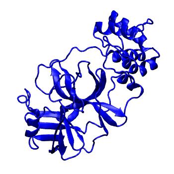 Structure preview of Folding@home molecular dynamics simulations of Diamond Light Source / XChem X-ray structures of small molecule inhibitors of the SARS-CoV-2 main protease from the COVID Moonshot; project 13432, run 68