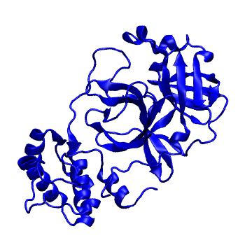 Structure preview of Folding@home molecular dynamics simulations of Diamond Light Source / XChem X-ray structures of small molecule inhibitors of the SARS-CoV-2 main protease from the COVID Moonshot; project 13432, run 80