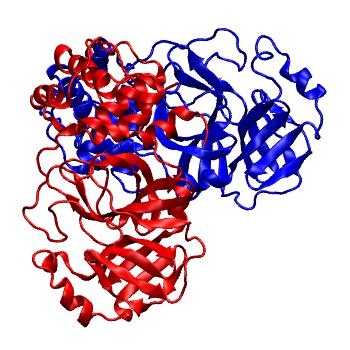 Structure preview of Folding@home molecular dynamics simulations of Diamond Light Source / XChem X-ray structures of small molecule inhibitors of the SARS-CoV-2 main protease from the COVID Moonshot; project 13437, run 244