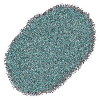 Structure preview of Umbrella sampling window 2.4 of siRNA translocation through the LNP-endosome stalk