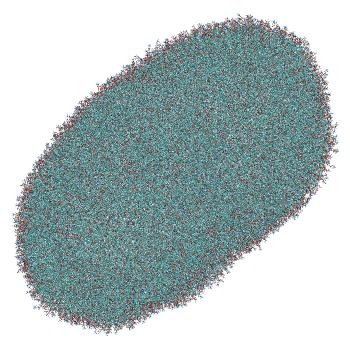 Structure preview of Umbrella sampling window 3.9 of siRNA translocation through the LNP-endosome stalk