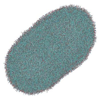 Structure preview of LNP-endosome siRNA translocation: umbrella sampling with constant-pH MD, window 9.7