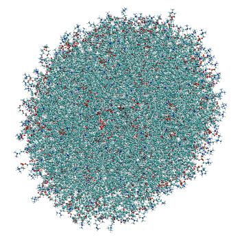 Structure preview of Small siRNA-loaded LNP, constant pH MD at pH 4 (solute only)