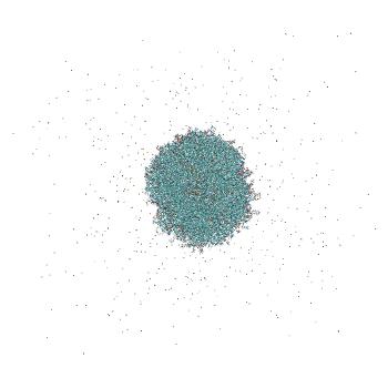 Structure preview of Constant pH MD of small HER2-siRNA LNP at pH 11 (with solvent)