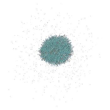 Structure preview of Small siRNA-loaded LNP, constant pH MD at pH 4 (with solvent)