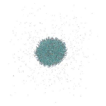 Structure preview of Small siRNA-loaded LNP, constant pH MD at pH 5 (with solvent)