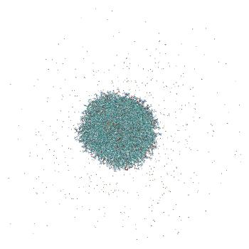 Structure preview of Small siRNA-loaded LNP, constant pH MD at pH 6 (with solvent)