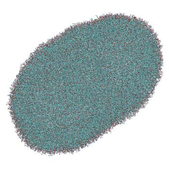 Structure preview of Umbrella sampling window 4.9 of siRNA translocation through the LNP-endosome stalk